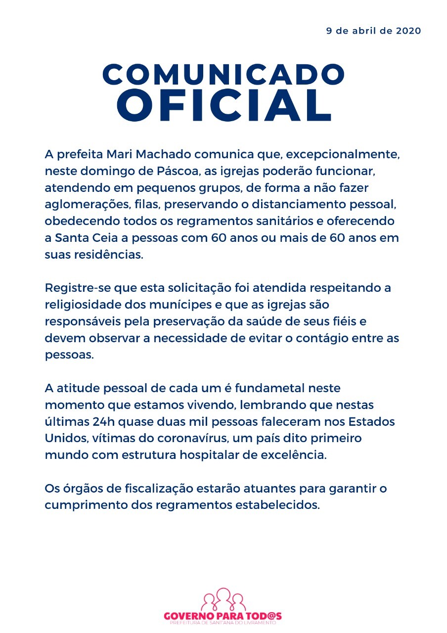 com-ressalvas-prefeita-permite-abertura-de-igrejas-no-domingo-de-pascoa